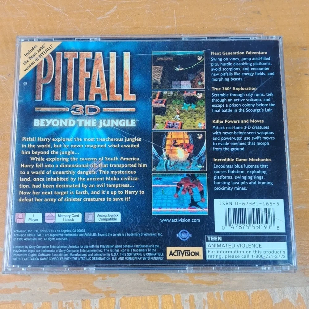 Vintage Playstation 1 lot of 2 games Pitfall 3d & Big Strike Bowling Not Tested